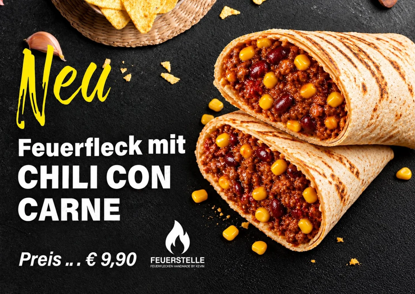 Feuerfleck des Monats: Feuerfleck mit Chili con Carne um € 9,90